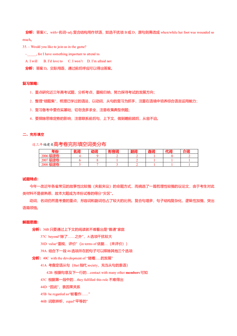 2008年福建高考英语试题及答案_全国卷+地方卷_3.英语_1.英语高考真题试卷_2008-2020年_地方卷_福建高考英语（08-20，无听力）