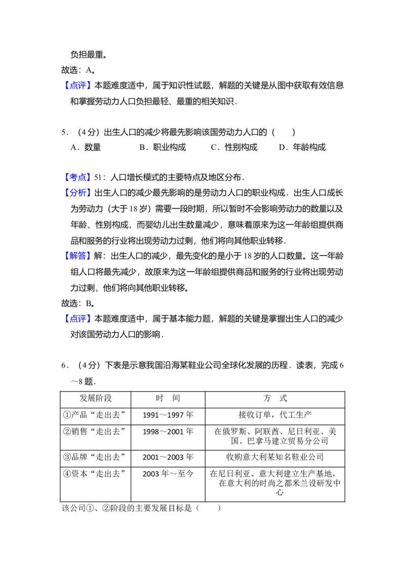 2010年全国统一高考地理试卷（新课标卷）（解析版）_全国卷+地方卷_8.地理_1.地理高考真题试卷_2008-2020年_全国卷_全国统一高考地理（新课标ⅰ）08-21_A4word版
