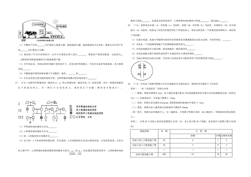 2008年江苏省高考生物试卷_全国卷+地方卷_6.生物_1.生物高考真题试卷_2008-2020年_地方卷_江苏高考生物07-20_A3word版
