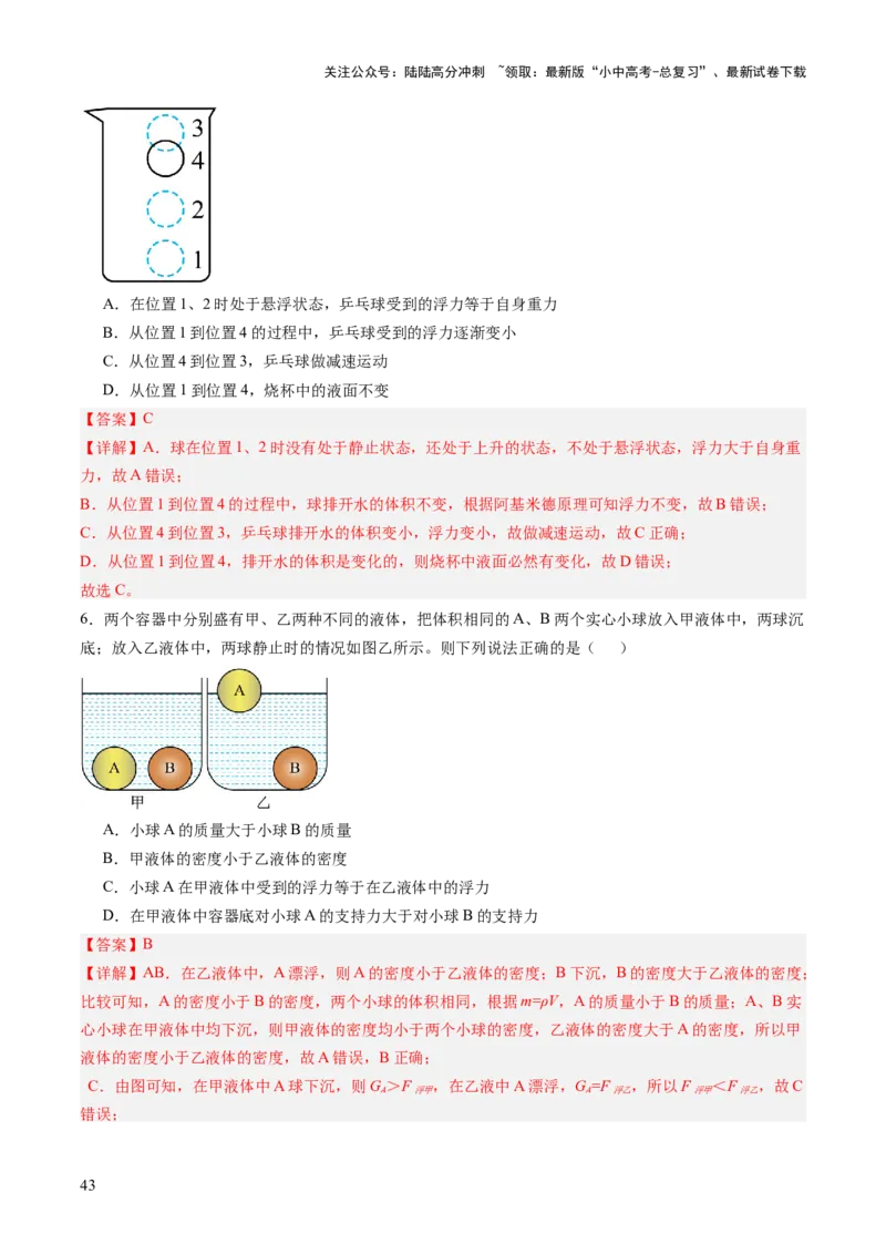 专题04密度、压强和浮力（讲练）（解析版）_02中考总复习（2026版更新中）_04-物理-中考总复习_2025年中考复习资料_2025中考二轮课件ppt+讲义+练习物理_讲义+练习