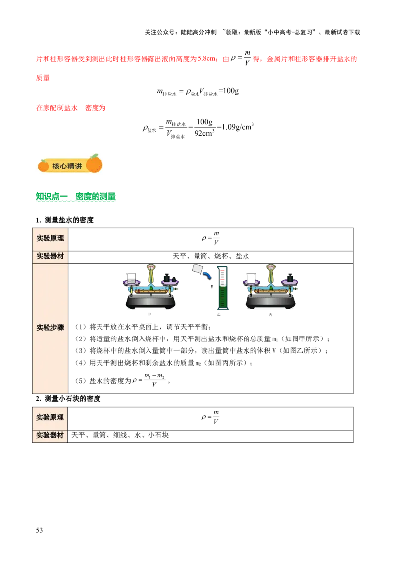 专题04密度、压强和浮力（讲练）（解析版）_02中考总复习（2026版更新中）_04-物理-中考总复习_2025年中考复习资料_2025中考二轮课件ppt+讲义+练习物理_讲义+练习