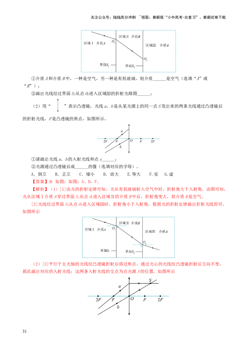 专题03透镜及其应用（练习）（解析版）_02中考总复习（2026版更新中）_04-物理-中考总复习_2024年中考复习资料_一轮复习_课件+讲义+练习2024年中考物理一轮复习讲练测（全国通用）