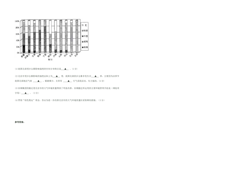 2008年江苏高考地理试题（原卷版）_全国卷+地方卷_8.地理_1.地理高考真题试卷_2008-2020年_地方卷_江苏高考地理08-21_A3word版