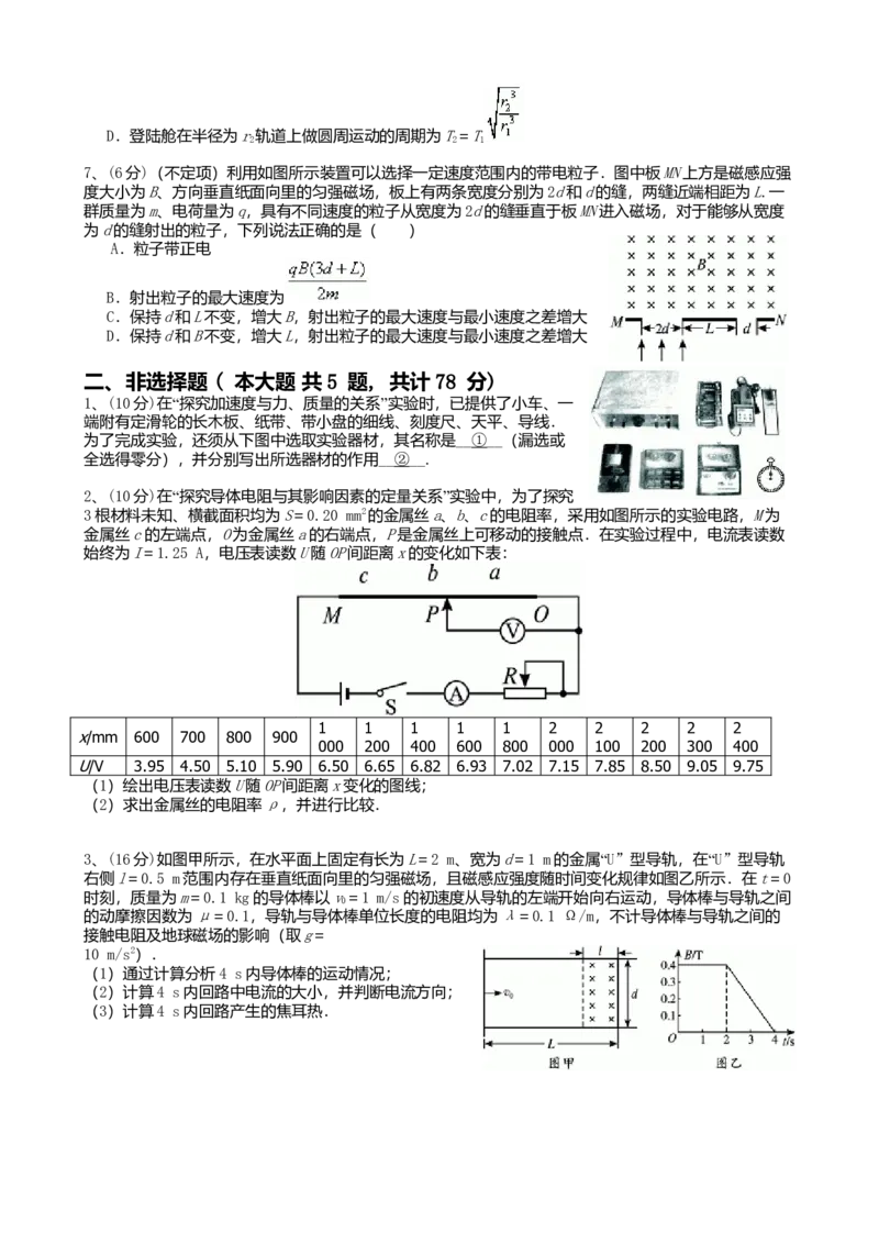 2010年浙江省高考物理（原卷版）_全国卷+地方卷_4.物理_1.物理高考真题试卷_2008-2020年_地方卷_浙江高考物理08-21_A4word版_原卷版（建议只打印原卷版，解析版手机对答案即可）