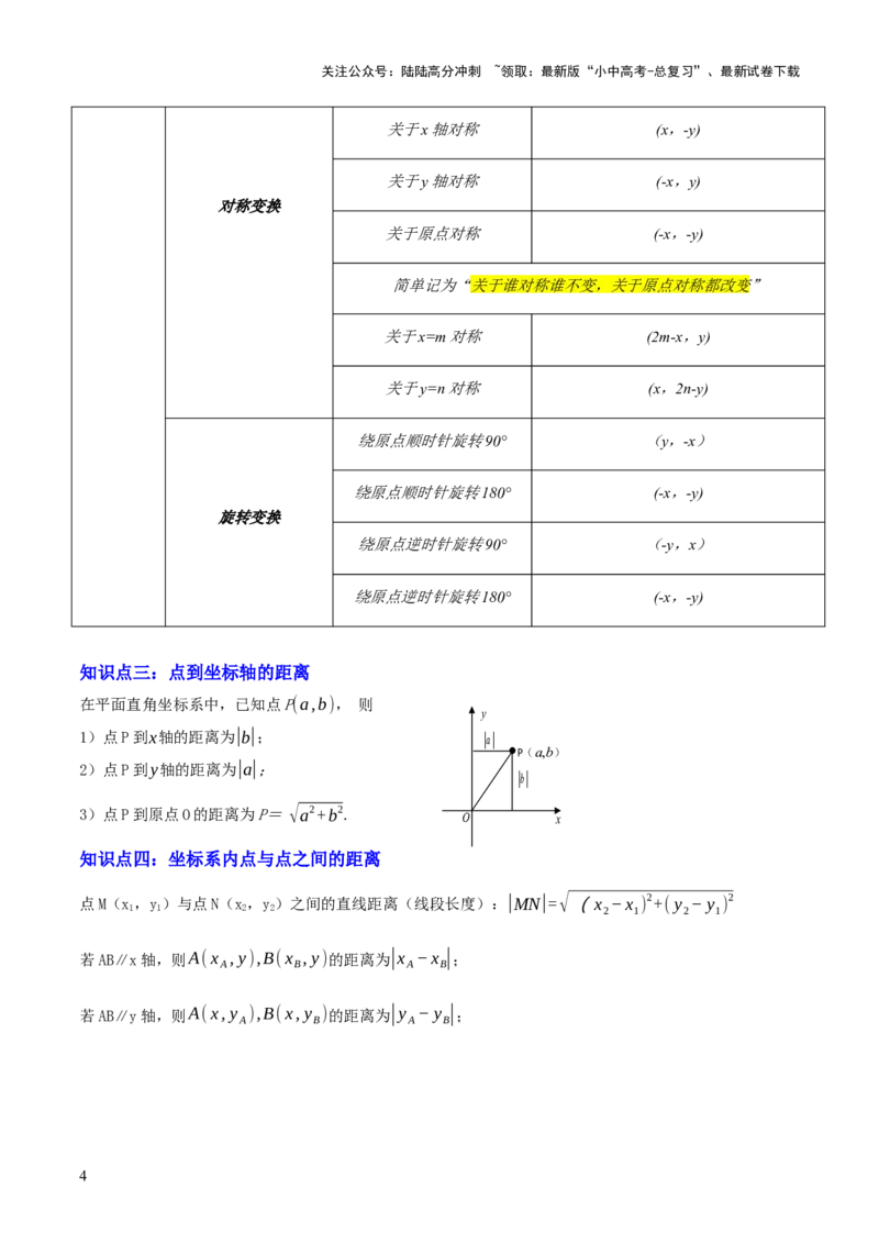专题03平面直角坐标系与函数（4大模块知识梳理+9个考点+3个易错点）解析版_02中考总复习（2026版更新中）_02-数学-中考总复习_2025中考复习资料_2025年中考数学一轮知识梳理