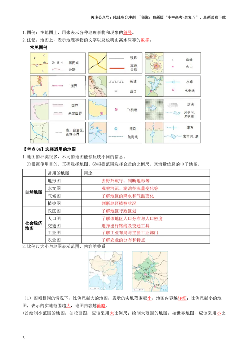 专题03地图和地形图（背记帮）-备战2024年中考地理一轮复习考点帮（全国通用）（答案版）_02中考总复习（2026版更新中）_09-地理-中考总复习_2024年中考复习资料_一轮复习