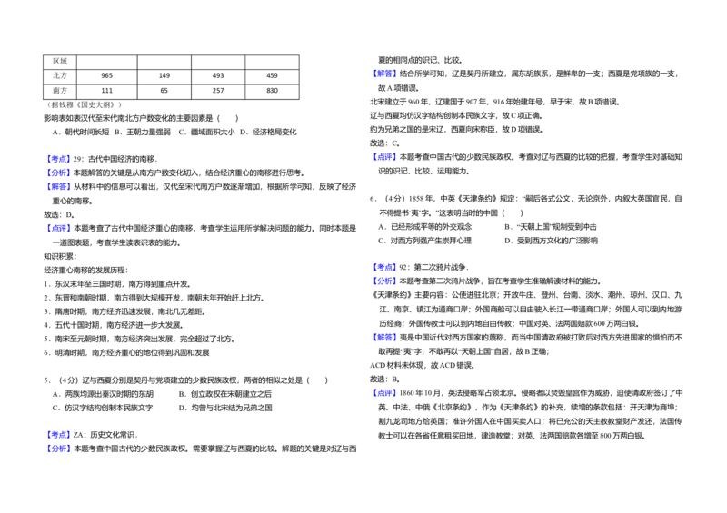 2009年全国统一高考历史试卷（全国卷Ⅰ）（解析版）_全国卷+地方卷_7.历史_1.历史高考真题试卷_2008-2020年_全国卷_全国统一高考历史（新课标ⅰ）08-21_A3word版