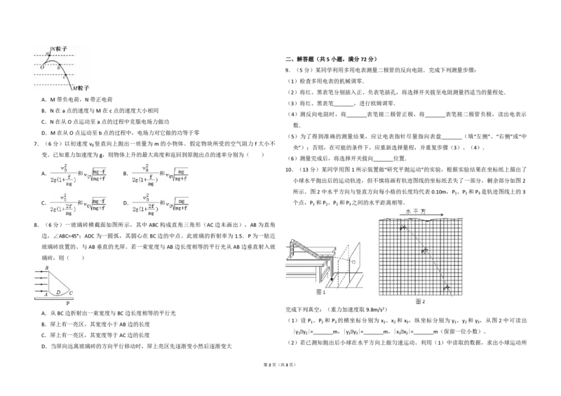 2009年全国统一高考物理试卷（全国卷Ⅱ）（原卷版）_全国卷+地方卷_4.物理_1.物理高考真题试卷_2008-2020年_全国卷物理_全国统一高考物理（新课标ⅱ）08-21_A3word版_PDF版（赠送）
