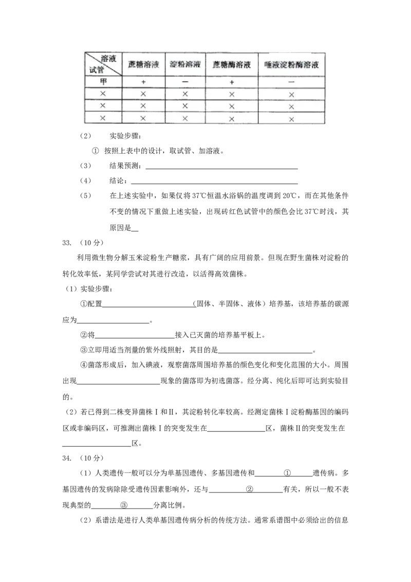 2009年贵州省高考生物试卷及答案_全国卷+地方卷_6.生物_1.生物高考真题试卷_2008-2020年_地方卷_贵州高考生物08-20