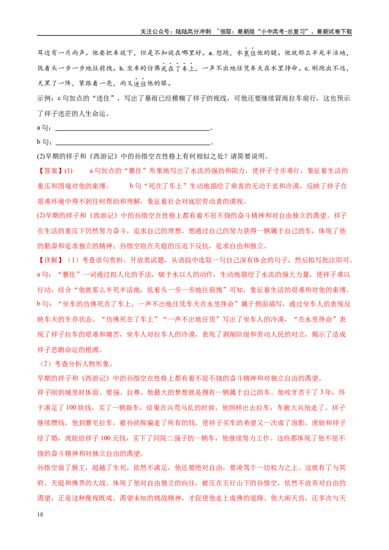 专题03《骆驼祥子》-2025年中考语文名著导读分层闯关训练（解析版）_02中考总复习（2026版更新中）_01-语文-中考总复习_2025年中考资料_2025年中考语文名著导读分层闯关训练