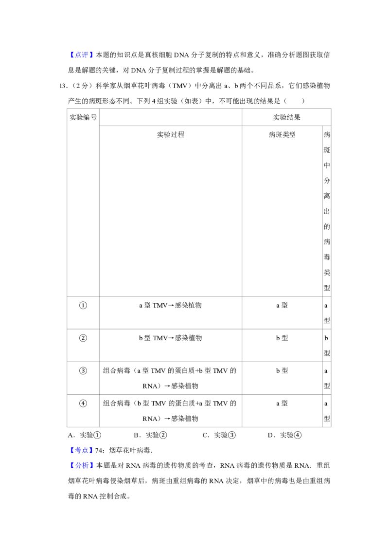 2009年江苏省高考生物试卷解析版_全国卷+地方卷_6.生物_1.生物高考真题试卷_2008-2020年_地方卷_江苏高考生物07-20_A4word版_PDF版（赠送）
