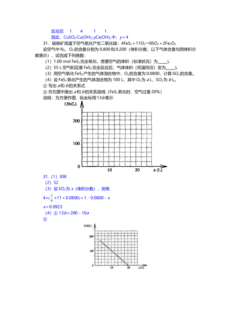 2002年上海市高中毕业统一学业考试化学试卷（答案版）_全国卷+地方卷_5.化学_1.化学高考真题试卷_2008-2020年_地方卷_上海高考化学真题2001-2019