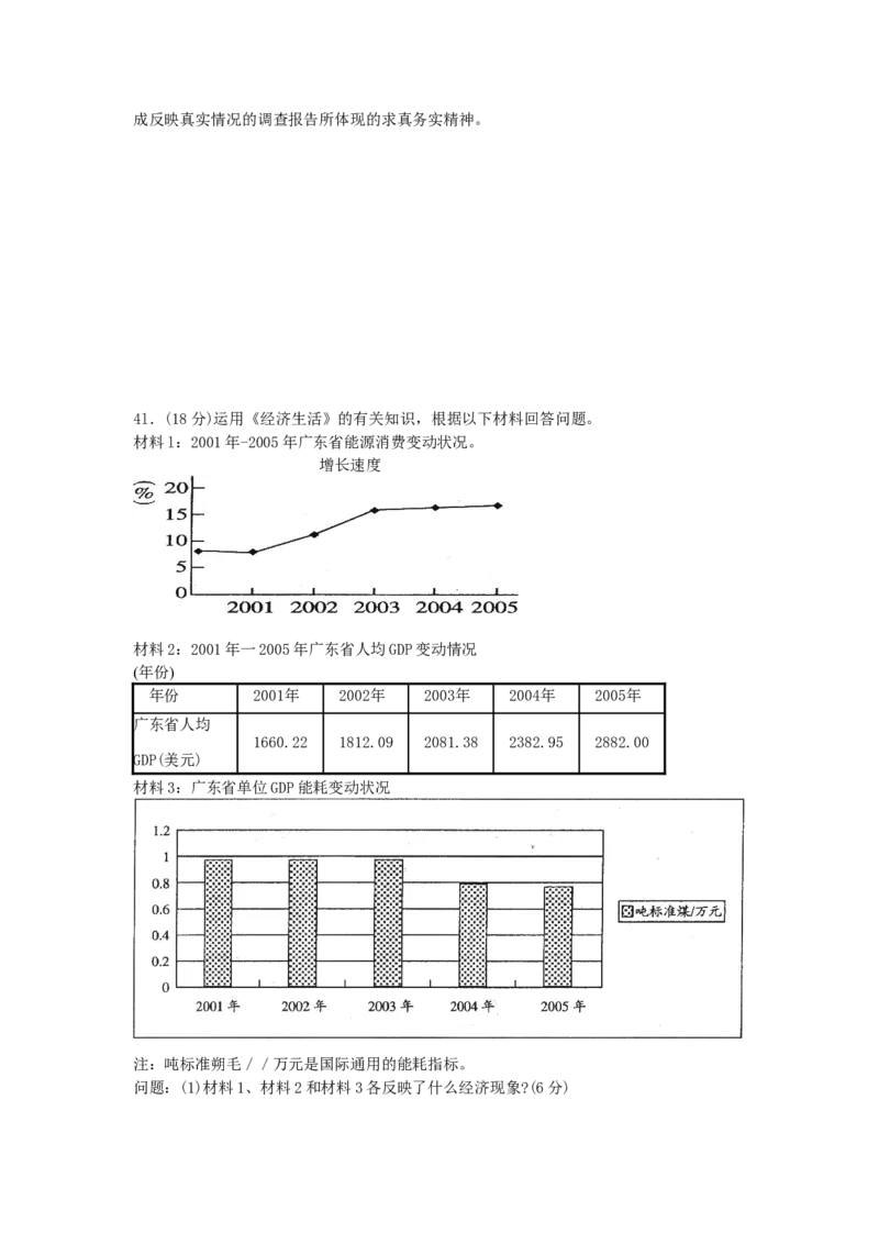 2007年广东高考政治真题及答案_全国卷+地方卷_9.政治_1.政治高考真题试卷_1990-2007年各地高考历年真题_广东