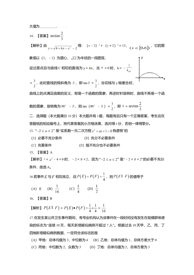 2009年上海高考数学真题（理科）试卷（word解析版）_全国卷+地方卷_2.数学_1.数学高考真题试卷_2008-2020年_地方卷_地方卷高考理科数学_上海理科数学02-16