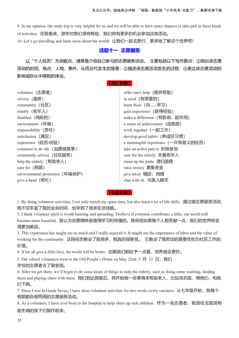 专题03写作词汇及高级表达清单（分话题）-2025年中考英语二轮复习（全国通用）_02中考总复习（2026版更新中）_03-英语-中考总复习_2025中考复习资料_2025中考二轮课件ppt+讲义+练习英语_测试