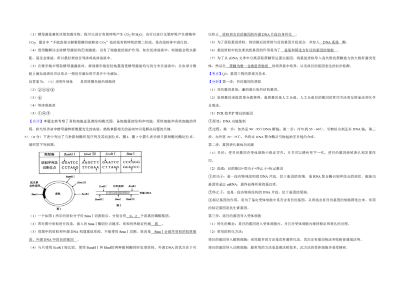 2010年江苏省高考生物试卷解析版_全国卷+地方卷_6.生物_1.生物高考真题试卷_2008-2020年_地方卷_江苏高考生物07-20_A3word版_PDF版（赠送）
