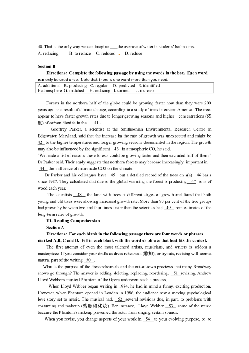 2010年上海高考英语真题试卷（原卷版）_全国卷+地方卷_3.英语_1.英语高考真题试卷_2008-2020年_地方卷_上海高考英语真题04-19