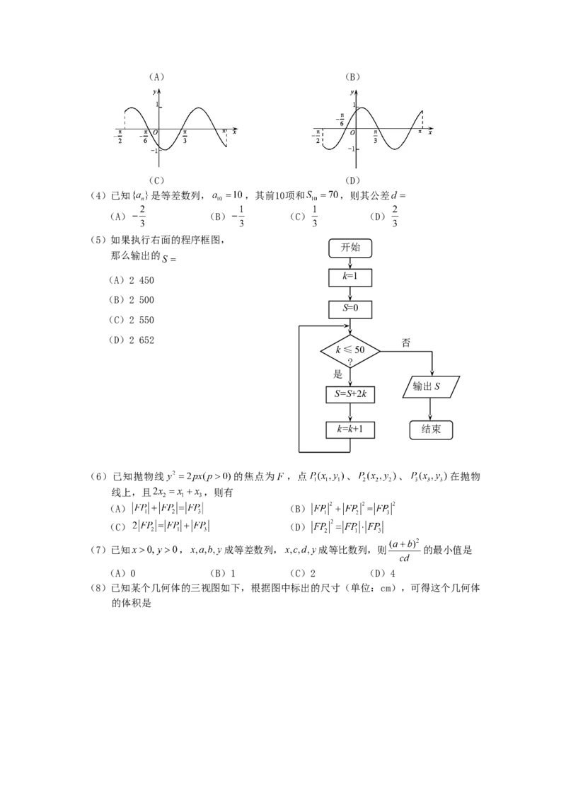 2007年海南高考理科数学真题及答案_全国卷+地方卷_2.数学_1.数学高考真题试卷_1990-2007年各地高考历年真题_海南