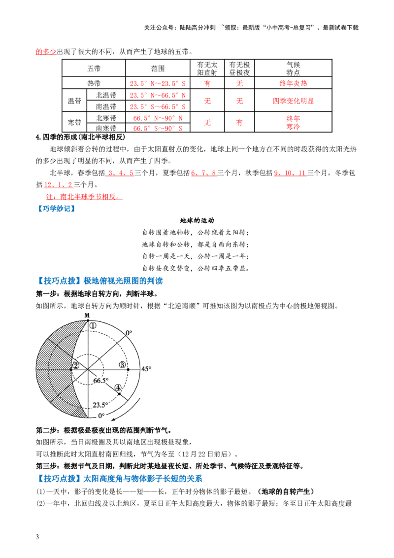 专题02地球的自转和公转（背记帮）-备战2024年中考地理一轮复习考点帮（全国通用）（答案版）_02中考总复习（2026版更新中）_09-地理-中考总复习_2024年中考复习资料_一轮复习