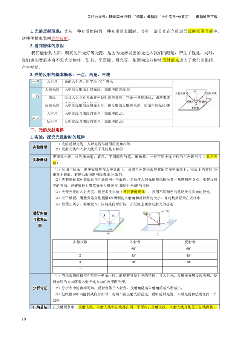 专题02光现象（讲义）（解析版）_02中考总复习（2026版更新中）_04-物理-中考总复习_2024年中考复习资料_一轮复习_课件+讲义+练习2024年中考物理一轮复习讲练测（全国通用）