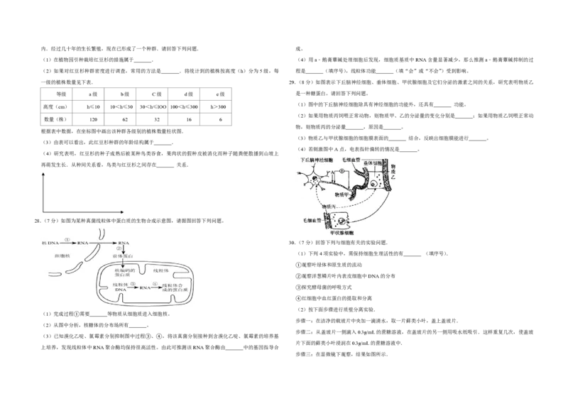 2009年江苏省高考生物试卷_全国卷+地方卷_6.生物_1.生物高考真题试卷_2008-2020年_地方卷_江苏高考生物07-20_A3word版_PDF版（赠送）