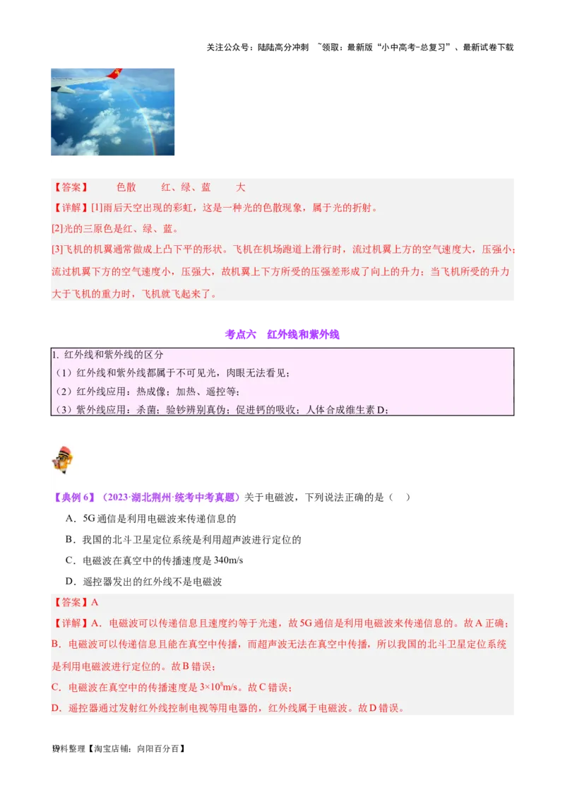 专题02光现象（解析版）_02中考总复习（2026版更新中）_04-物理-中考总复习_2024年中考复习资料_一轮复习_完备战2024年中考物理一轮复习考点帮（全国通用）_教师版（含答案解析）