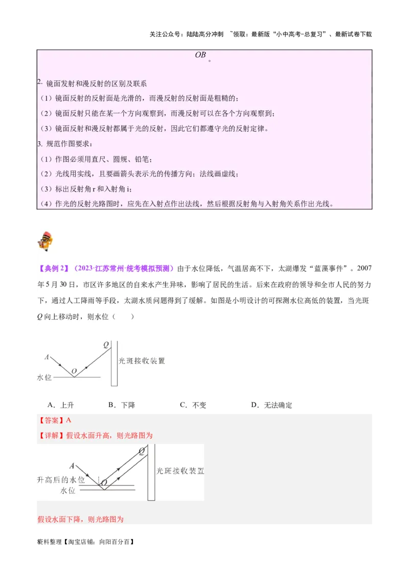 专题02光现象（解析版）_02中考总复习（2026版更新中）_04-物理-中考总复习_2024年中考复习资料_一轮复习_完备战2024年中考物理一轮复习考点帮（全国通用）_教师版（含答案解析）
