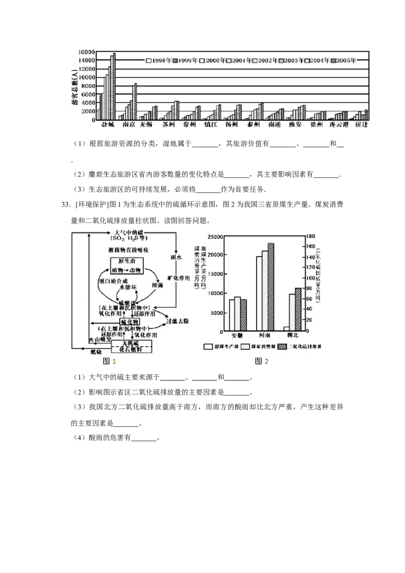2010年江苏省高考地理试卷_全国卷+地方卷_8.地理_1.地理高考真题试卷_2008-2020年_地方卷_江苏高考地理08-21_A4word版