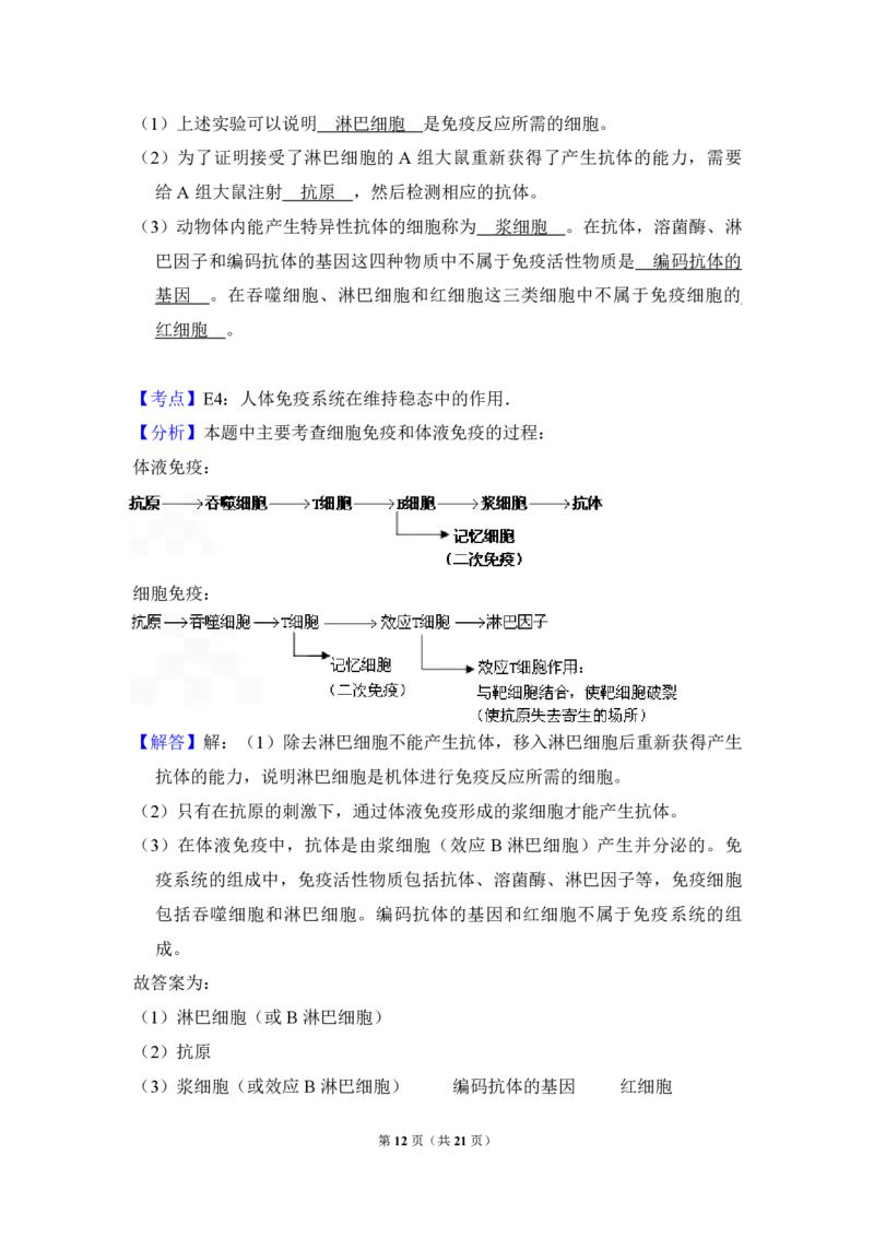 2010年全国统一高考生物真题（新课标）（解析版）_全国卷+地方卷_6.生物_1.生物高考真题试卷_2008-2020年_全国卷_全国统一高考生物（新课标ⅱ）08-21_A4word版_PDF版赠送）