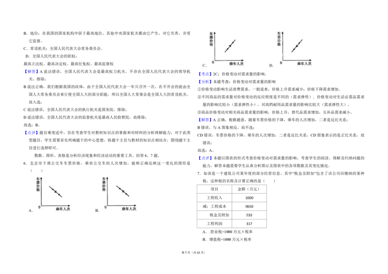 2009年北京市高考政治试卷（解析版）_全国卷+地方卷_9.政治_1.政治高考真题试卷_2008-2020年_地方卷_北京高考政治08-21_A3word版_PDF版（赠送）