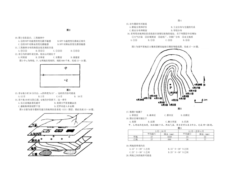 2008年高考地理试题及答案（海南卷）_全国卷+地方卷_8.地理_1.地理高考真题试卷_2008-2020年_地方卷_海南高考地理08-20_A3word版_答案版