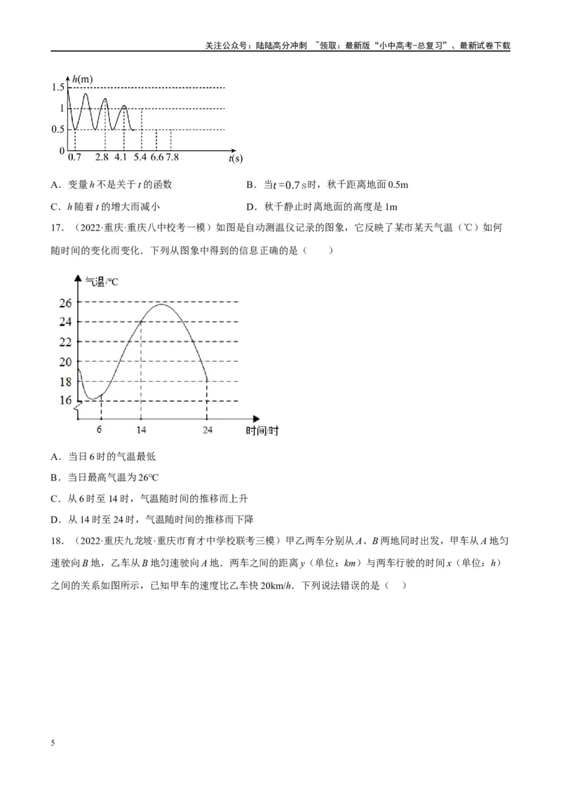 专题02函数及其性质（原卷版）_02中考总复习（2026版更新中）_02-数学-中考总复习_2024年中考复习资料_一轮复习资料_完2024年中考数学一轮复习讲练测（课件+讲义+练习）（全国通用）