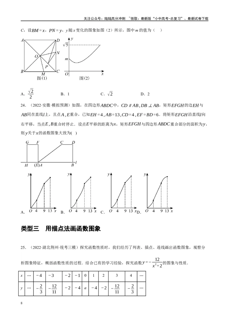 专题02函数及其性质（原卷版）_02中考总复习（2026版更新中）_02-数学-中考总复习_2024年中考复习资料_一轮复习资料_完2024年中考数学一轮复习讲练测（课件+讲义+练习）（全国通用）
