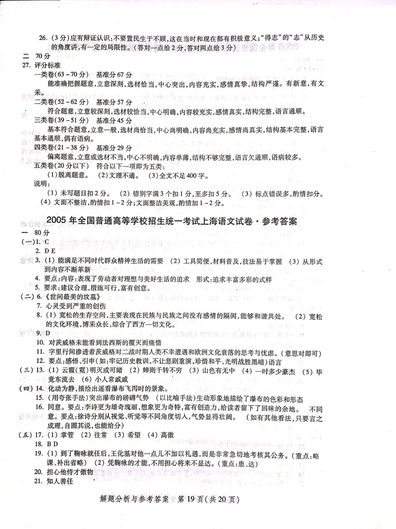 2004-2019上海高考语文答案_全国卷+地方卷_1.语文_1.语文高考真题试卷_2008-2020年_地方卷_上海高考语文真题2000-2020_2020-2004上海高考语文PDF版（赠送）