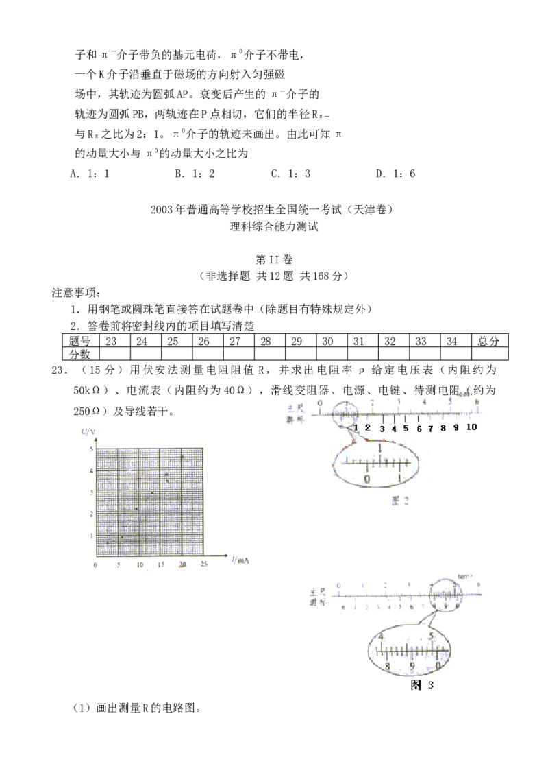 2003年天津高考理综真题及答案_全国卷+地方卷_4.物理_1.物理高考真题试卷_1990-2007年各地高考历年真题_2001-2007年各地理综历年真题_天津