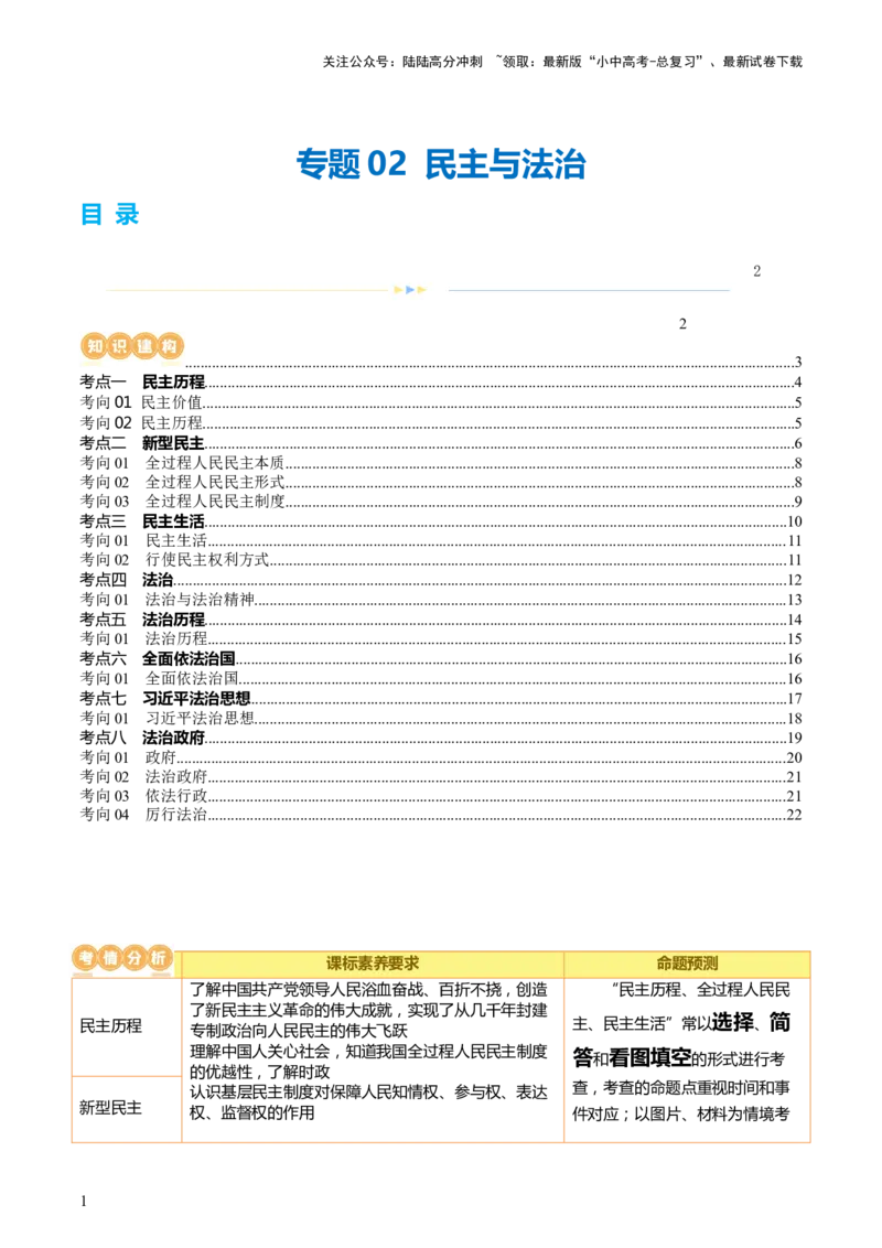 专题02民主与法治（讲义）-2024年中考道德与法治一轮复习讲练测（全国通用）_02中考总复习（2026版更新中）_07-道法-中考总复习_2024年中考复习资料_一轮复习_配套讲义