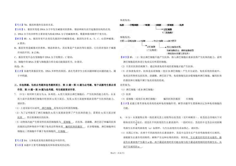 2010年全国统一高考生物真题（新课标）（解析版）_全国卷+地方卷_6.生物_1.生物高考真题试卷_2008-2020年_全国卷_全国统一高考生物（新课标ⅱ）08-21_A3word版_PDF版（赠送）