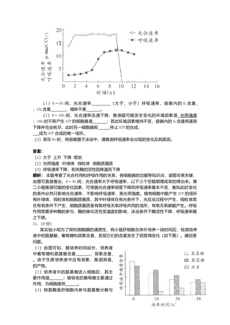 2009广东高考理综生物试卷及答案_全国卷+地方卷_6.生物_1.生物高考真题试卷_2008-2020年_地方卷_广东高考生物08-20