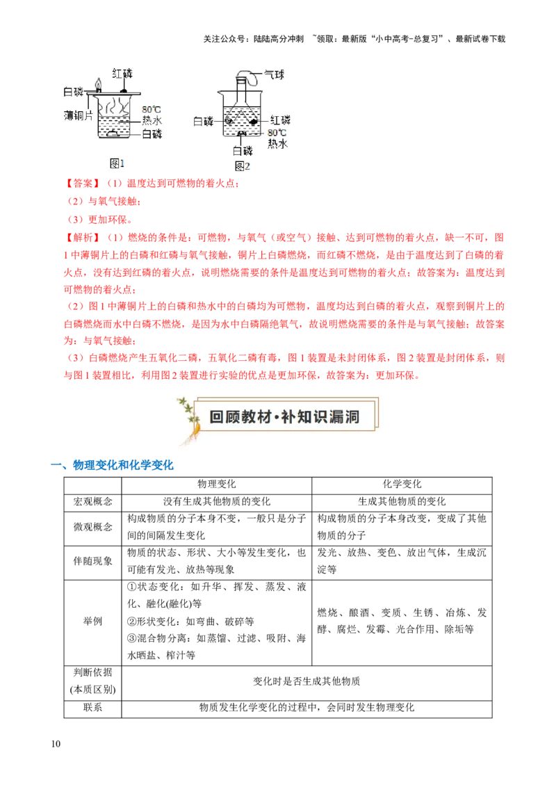 专题03物质的化学变化（解析版）_02中考总复习（2026版更新中）_05-化学-中考总复习_2024年中考复习资料_三轮复习_查漏补缺2024年中考化学复习冲刺过关（全国通用）