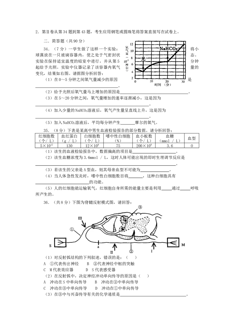 2002年上海高考生物真题及答案_全国卷+地方卷_6.生物_1.生物高考真题试卷_1990-2007年各地高考历年真题_上海