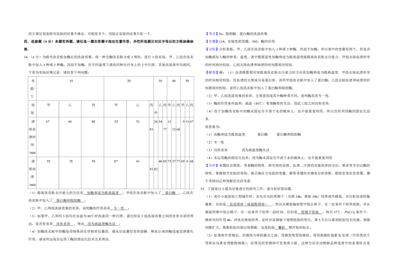 2008年江苏省高考生物试卷解析版_全国卷+地方卷_6.生物_1.生物高考真题试卷_2008-2020年_地方卷_江苏高考生物07-20_A3word版_PDF版（赠送）