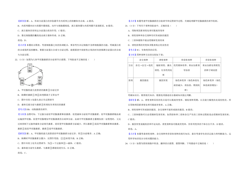 2008年江苏省高考生物试卷解析版_全国卷+地方卷_6.生物_1.生物高考真题试卷_2008-2020年_地方卷_江苏高考生物07-20_A3word版_PDF版（赠送）