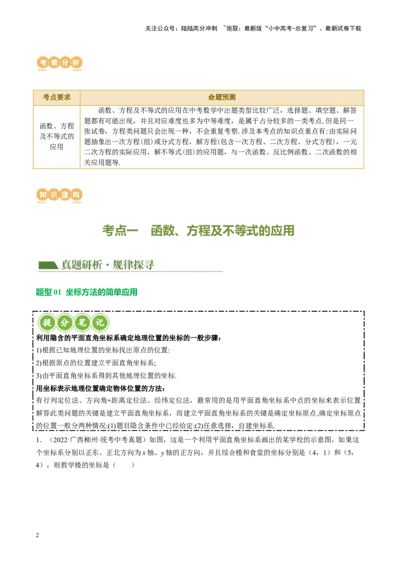 专题03函数、方程及不等式的应用（讲练）（原卷版）_02中考总复习（2026版更新中）_02-数学-中考总复习_2024年中考复习资料_一轮复习资料_❤综合复习❤