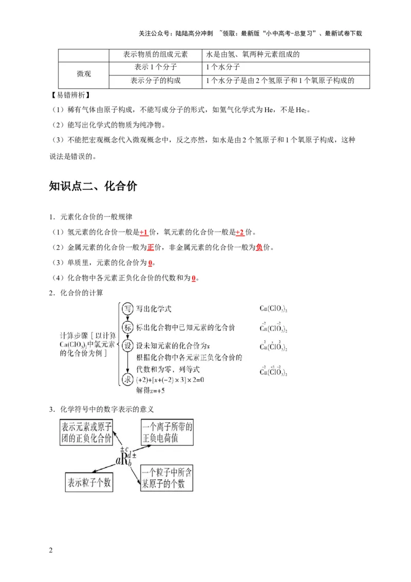 专题03化学式与化合价（解析版）_02中考总复习（2026版更新中）_05-化学-中考总复习_2024年中考复习资料_专项复习资料_2024年中考化学复习考点一遍过（全国通用）