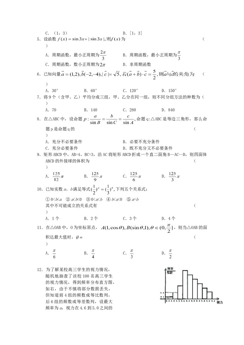 2005年江西高考文科数学真题及答案_全国卷+地方卷_2.数学_1.数学高考真题试卷_1990-2007年各地高考历年真题_江西