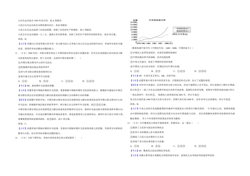2009年江苏省高考历史试卷解析版_全国卷+地方卷_7.历史_1.历史高考真题试卷_2008-2020年_地方卷_江苏高考历史08-20_A3word版