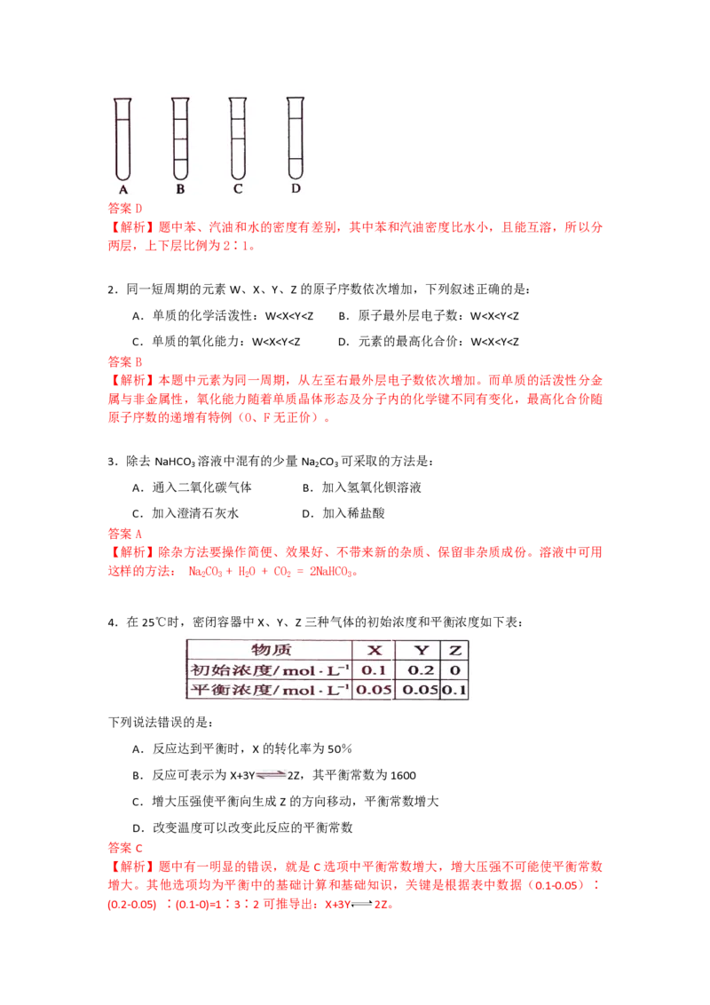 2009年海南高考化学试题及答案_全国卷+地方卷_5.化学_1.化学高考真题试卷_2008-2020年_地方卷_海南高考化学2008-2020_A4word版_PDF版（赠送）