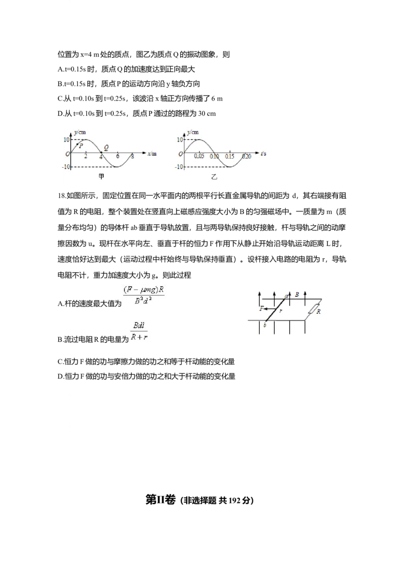 2009高考福建卷理综物理部分（答案）_全国卷+地方卷_4.物理_1.物理高考真题试卷_2008-2020年_地方卷_福建高考物理08-20