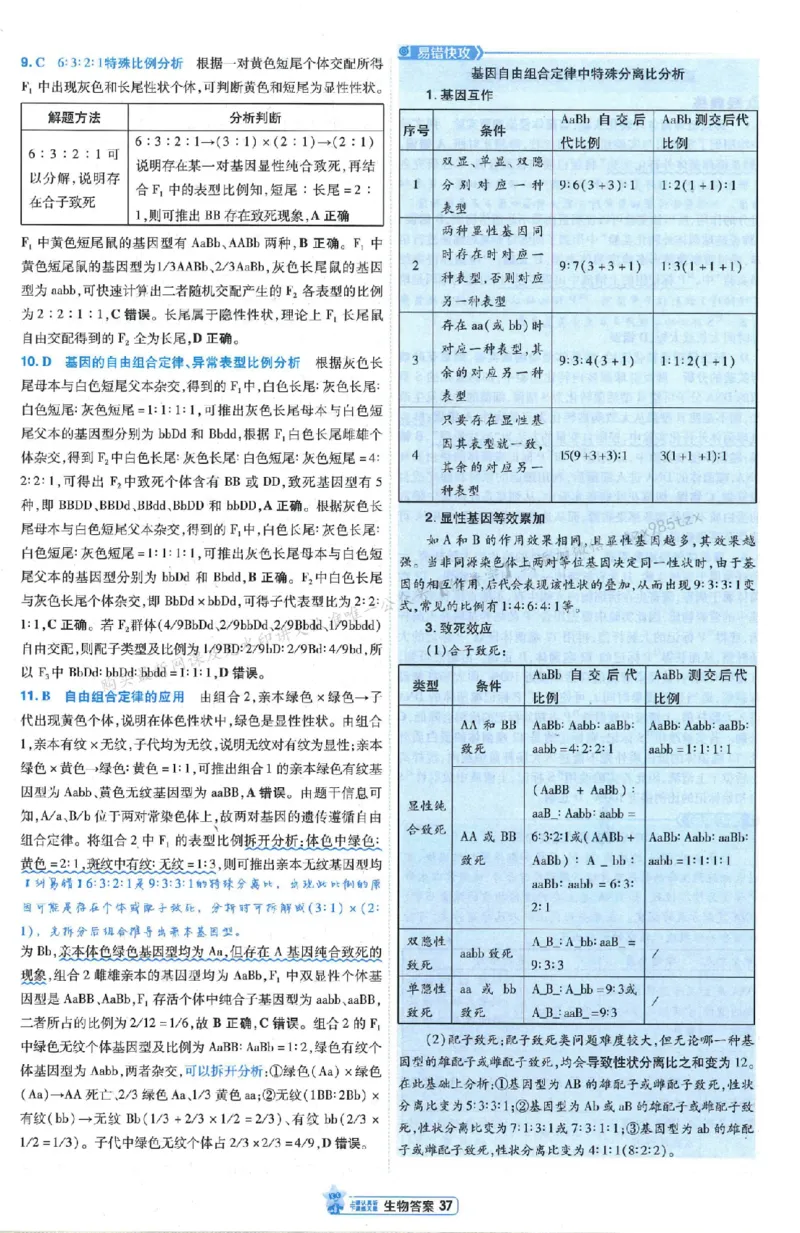 3答案解析册新高考&middot;生物_2026版天星教育《金考卷-小题狂练》新高考九科全套首发_2026版金考卷小题狂练生物（新高考单选）