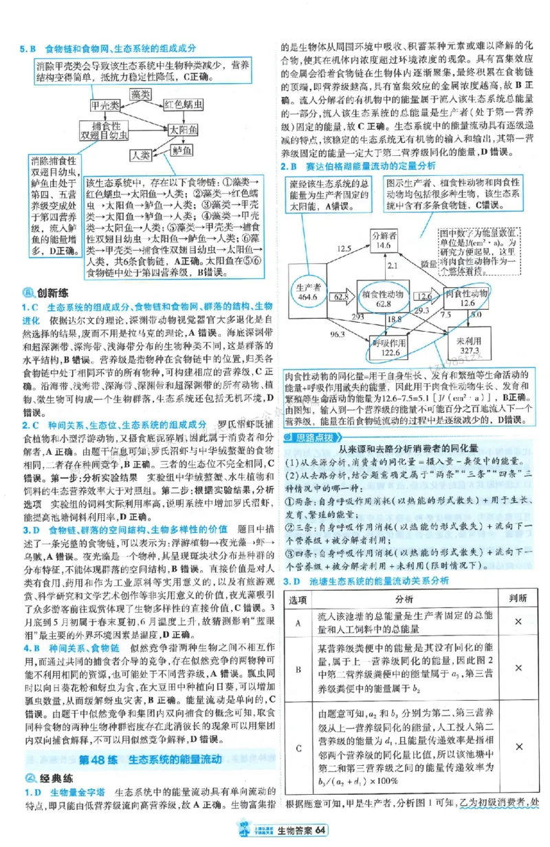 3答案解析册新高考&middot;生物_2026版天星教育《金考卷-小题狂练》新高考九科全套首发_2026版金考卷小题狂练生物（新高考单选）